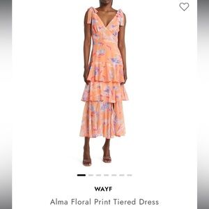 Wayf Size 8 Alma Floral Print Tiered Dress